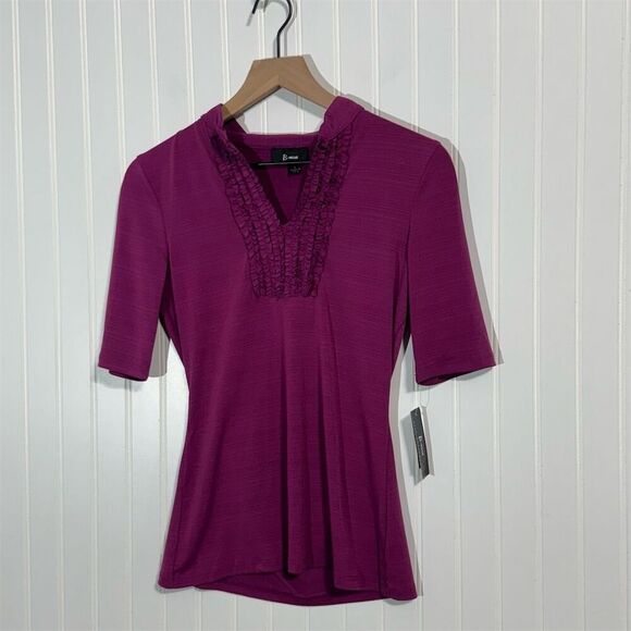 B-Wear Beyer California Ruffle Front Top L Purple NWT Y2K Indie Sleaze Mall USA - Picture 1 of 9
